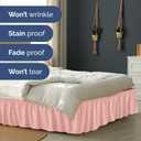 Wrap Around Dust Ruffle Bed Skirt - Baby Pink - Queen Size Beds w/ 15 Inch Drop - Easy Fit Elastic Strap - Adjustable Pleated Bedskirt w/Brushed Fabric - Wrinkle Free - Women, Men, Kids & Teens