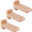 3pcs Cat Wall Steps, Climbing Mounted Furniture, Shelves With Hemp Rope Covered, Solid Wood Ladder for Playing and Climbing (Standard-Wood)