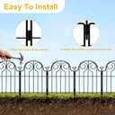 Decorative Garden Fence 17in x20ft, 20 Panels Rustproof Metal No Dig Fence Animal Barrier, Arched Flower Bed Edging Ornamental Wire Border Panel Fencing for Yard Patio Outdoor Decor