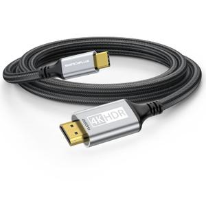 USB-C to HDMI Cable 10Ft [4K@60Hz] High-Speed USB Type C to HDMI 2.0 Braided Cord (Thunderbolt 3/4 Compatible) for iPhone 15 Series, MacBook Pro/Air, iPad Pro, Galaxy S8 to S23