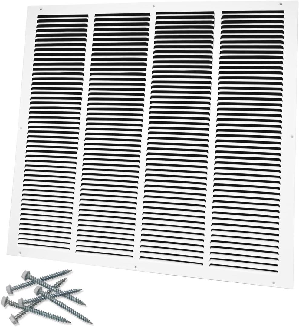 24"W x 24"H [Duct Opening Size] Steel Return Air Grille, Air Return Vent Cover for Ceiling and Sidewall - HVAC Air Vent Covers - [Outer Dimensions: 25.75"W x 25.75"H]