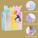 2 x VUOJUR 8.3'' Holographic Small Halloween Trick or Treat Bag for Girls Her with Tissue Paper and Little Ghost Gift Tag (1 Count (Pack of 1))