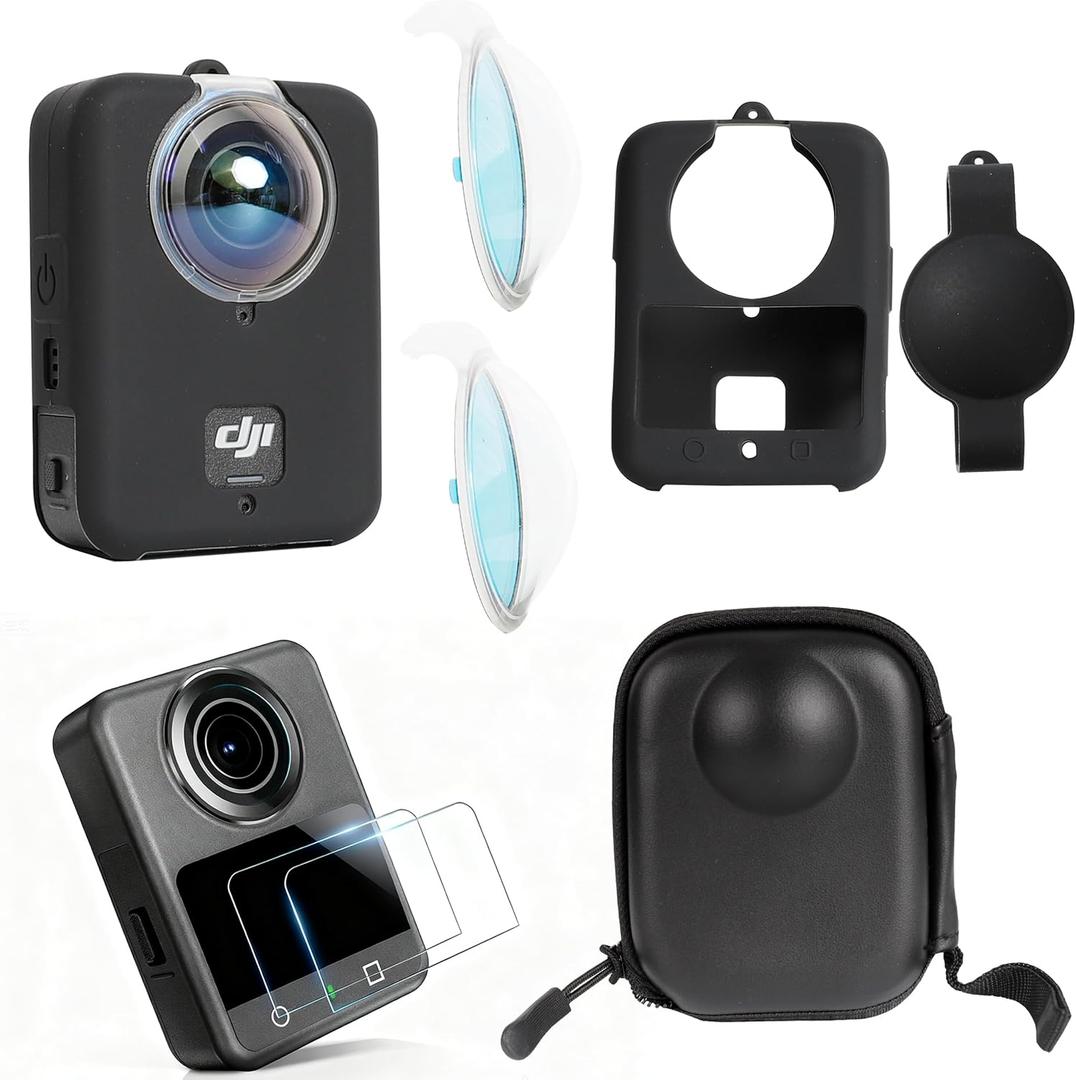 PellKing Accessories Kit for DJI Osmo 360,Include Lens Guard/Camera Case/Screen Protectors/Silicone Protective Cover
