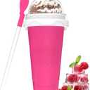 Slushie Maker Cup, DIY Magic Slushy Maker Squeeze Cups, Portable Smoothie Slushy Cup for Juices, Milk and Ice Cream Make, Double Layer Squeeze Slushy Maker Cup, Birthday Gifts for Mom Dad & Friends