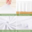 60 Inch White Round Tablecloth, 2 Pack Wrinkle Resistant 5ft Spandex Table Cover Circle, Washable Stretchy Table Cloth Round Cover for Banquet Wedding Birthday Dinner Party