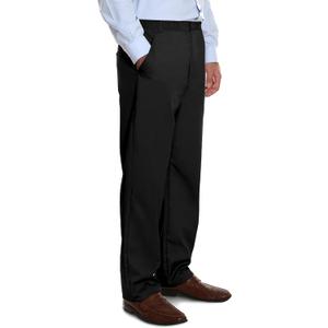 Pembrook Mens Elastic Waist Pants for Seniors with Zipper and Button - Black Mens Elastic Waist Jeans | Loose Fit Pull On Jeans for Men (Black, L)