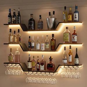 Wall Mounted Wine Rack with LED Lights, 47.2 inches