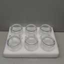 6 Pack Premium Glass Coffee Mugs with Handle, 12 Oz Classic Vertical Stripes Glass Tea Cups, Transparent Ribbed Beverage Mugs, Clear Vintage Glassware Set for Hot Cold Americano, Cappuccino