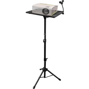 Sutekus Projector Stand Portable Projector Tripod with 180 Tilting Laptop Tripod Stand Adjustable From 22" to 47" with Phone Holder for Home Office Studio (Split Tray)