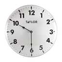 Taylor Indoor Outdoor Metal Wall Clock, Wireless Thermometer with Easy to Read Large Numbers for Patio, Pool, and Indoor Areas, 18-inch