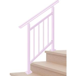 Hand Rails for Outdoor Steps,4 Step Stair Handrail & Indoor Stair Railing KitMetty Metal Railings for Outdoor Steps and Hand Rails for Seniors for Porch Railing (White with Balusters)