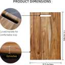 YSTKC Acacia Wood Cutting Board with Hand Grip 15" x 9.5" Inch, Wooden Reversible Chopping Board with Handle for Kitchen Meal Prep Serving, Chopping, Carving Meat, Fruits, Vegetables, Charcuterie