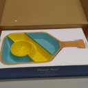 Pickleball Paddle Snack Tray - Cool Pickleballs Serving Tray for Snack - Paddle-Shaped Serving Tray with Compartments - Unique Divided Snack Trays for Pickleball Fans (Blue)