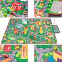 beetoy Car Rug, 31.5"X67" Play Mat with Roads for Kids - Portable, Anti-Slip, Educational City Life Traffic Carpet for 6 Toy Cars