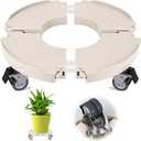 ToLanbbt Plant Caddy Stand with 360 Wheels Adjustable 15-22 Inch Rolling Stand Heavy Duty Large Plant Cart Dolly with Casters 440lbs Capacity for Large Planter, Garden Pot, Flower Pot, Beige, 1 Pack