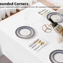 Surmente White Rectangle Tablecloth 90 x 132-inch Rectangular Polyester Table Cloth for Weddings, Banquets, or Restaurants