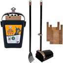Arm & Hammer Dog Pooper Scooper Swivel Bin & Rake, Poop Scoop for Dogs, Black