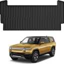 Mixsuper Cargo Liner for Rivian R1S 2022-2024 2025, All Weather Trunk Mat for R1S Accessories Anti-Slip Trunk Liner Rear Cargo Mat Black