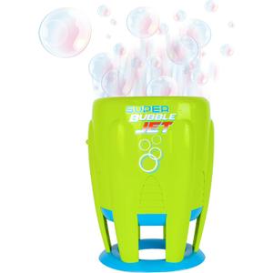 Maxx Bubbles Super Bubble Jet, Portable Automatic Bubble Machine for Kids, High Output Outdoor Fun Toy with Bubble Solution Included, Green
