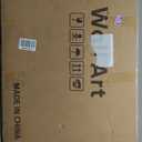 Large White Framed Blue and Gold Abstract Canvas Wall Art for Living Room, 2 Piece Modern Minimalist Prints Paintings Artwork for Walls, Glitter Pictures for Hallway Dining Bedroom Wall Decor 24x36 In