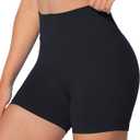 Sunzel Women's Seamless Scrunch Butt Biker Shorts High Waisted Booty Lifting Workout Yoga Gym Shorts with Tummy Control (Black, XL)