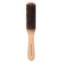 GranNaturals Boar Bristle Slick Back Hair Brush - Soft/Medium Smoothing Hairbrush to Style, Polish, & Lay Hair Down Flat to Create a Sleek Frizz Free Hairstyle for Women and Men - Wooden Handle