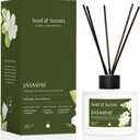 Soul & Scents Reed Diffuser Set Jasmine | 7.43 oz Refillable Scented Oil with 6 Fiber Sticks | Long-Lasting Home Fragrance & Air Freshener for Bedroom, Bathroom, Office | Gift & Dcor Piece