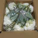 12 Bundles Peonies Artificial White Flowers Bouquet, Lifelike Silk Fake Peonies with Stems for Home Table Centerpieces, Wedding, Party & DIY Bridal Floral Arrangements (White)