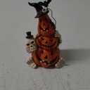 Hodao Halloween Pumpkin Decorations with Light Handmade Pumpkin Ornaments for Halloween Decor Fall Thanksgiving Tabletop Decorations Indoor Outdoor Porch Decor, Orange