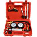 Cylinder Leak Down Tester Kit,Automotive Engine Pressure Gauges Compression Test Leakage Detector Tool Set - Light red (TU-21)