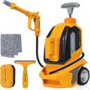 Kids Clean Car - Kids Car Washer Toys with Scraper Sponge Towel - Toddler Pretend Playing Tools Car Wash Gun Manual Pressure - Role Playing Toy Gift for Boys Girls, Orange and Black