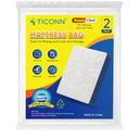 TICONN 2PK Plastic Mattress Bag for Moving Storage, Waterproof Mattress Protector Cover, Heavy-Duty Mattress Moving Supplies (1.5 mil, Queen. White)