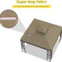 9.8'x9.8' Replacement Canopy Top Cover Only for Gazebo, Double Tiered Gazebo Covers for Outdoor Patio Garden Canopy Upgraded 2025 (Khaki)