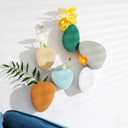 6 Pcs Wall Succulent Planters, Ceramic Wall Mount Planter Holder, Decorative Hanging Plant Pots Flower Vase for Indoor, Outdoor (Modern Color