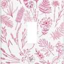 Vintage Pink Flower Single Toggle Light Switch Plates And Outlet Covers Decorative Electrical Wall Plate Receptacle Switchplate Decorate Plug Cover For Bathroom Bedroom Kitchen 4.5 * 2.76 Inch