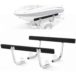 ALMULOO Adjustable Boat Trailer Guide Poles 40"-60" with Protective Sleeves | Compatible with Ski Fishing Sailboat Trailers Fits Frame Channels Up to 3" W x 4.25" H (Black & Silver Finish)