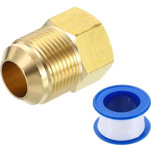 uxcell Brass Pipe Fitting, 3/4 SAE Male x 5/8 SAE Female Pipe Adapter Flare Tube Fitting for Air Gas Line Refrigeration HVAC