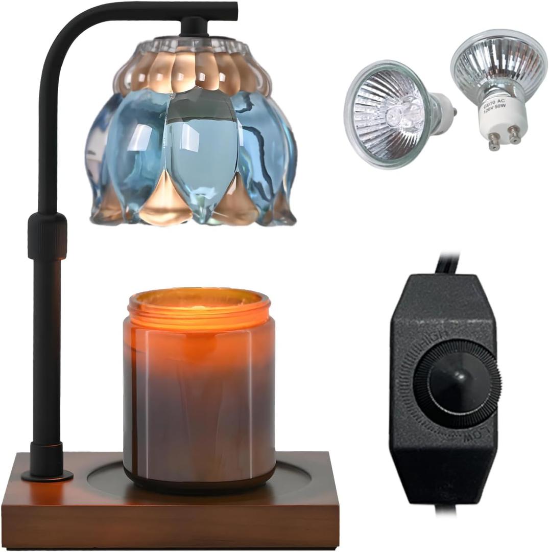 Candle Warmer Lamp - Electric Candle Lamps Adjustable Height Dimmable, Compatible with All Jar Candles, Gifts for Her, Gift for Mom, Candle Holders for Home Decor SkyBlue (Blue)