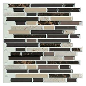 Art3d Self Adhesive Wall Tile (11.8 x 11.8inches, 10 Tiles) Peel and Stick Backsplash for Kitchen, Bathroom