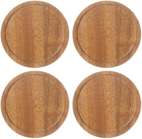 uXcell 3 Pcs Bamboo Cup Lid, 3.31 Inch - Sealed Wooden Tea Coffee Mug Lid and Perfume Candle Lid
