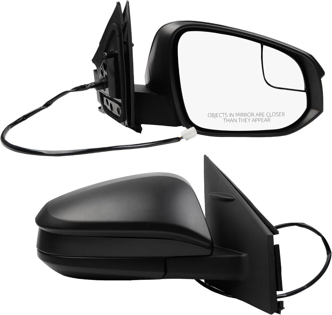 Dasbecan Right Passenger Side Mirror Compatible with 2016 2017 2018 Toyota RAV4 Non-Heated Power Adjustable Manual Fold Door Mirror Black 3 Pins TO1321345 87910-0R200