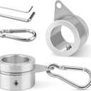 2 Pack Aluminum Alloy Flag Pole Rings, 360 Degree Rotating Flagpole Flag Mounting Rings Spinning Flag Pole Kit with Carabiner for 0.75-1.00 Inch Diameter Flagpole ( 1 inch, Silver) (2 Pack-1 inch, silver)