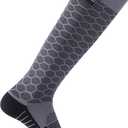RANDY SUN Waterproof Breathable Knee High Kayaking Hunting Fishing Socks (Small, Grey&black)