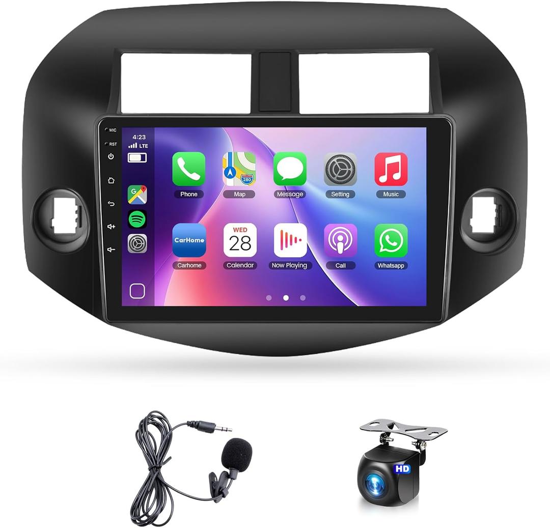 8Core 6+128G Car Stereo for Toyota RAV4 2006-2012 Wireless Carplay Android Auto,10.1 IPS Touch Screen Radio, Android13/GPS/WiFi/32EQ DSP/59UI/Bluetooth5.0/SWC/Backup Camera&Mic for RAV4 Radio