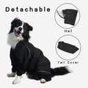 Dog Raincoat for Medium Large Dogs,rain Jacket Coat, Full Leg Coverage Waterproof Rain Suit with Detachable Hood & Tail, Reflective Strips, Snag-Free Top Zipper (Khaki for Boy, Medium)