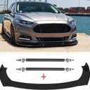 Black Front Bumper Lip Splitter Spoiler + Strut Rods Compatible with Dodge Charger RT SXT SRT 2012-2022