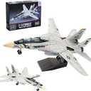 1/72 Scale F-14 Tomcat Model Fighter Jet - Highly Detailed Military Aircraft Display Model, Collectable Plane, for Aviation Enthusiasts and History Fans (Beige)