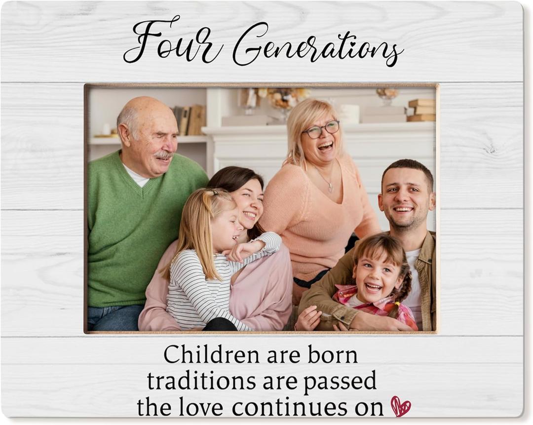 Four Generations Picture Frame 5x7, Family Photo Frame, Grandparents Gift Picture Frames, Grandma Grandpa Gift, Gifts for Grandparent, Gifts for Grandma
