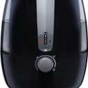 Homedics TotalComfort Plus Humidifier  Large Air Humidifiers for Bedroom, Plants  Top-Fill 5.3L Water Tank with Cool and Warm Mist, Essential Oil Pads, Colored Night-Light, Black