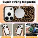 Magnetic for iPhone 17 Pro Max Case Cute Cheetah Print Phone Case, Leopard Print Shockproof Slim TPU and Hard PC Protective Cover Fit for MagSafe Designed for Women Girls, Brown Amber